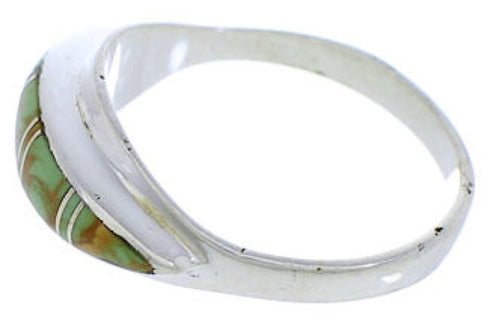 Sterling Silver Jewelry Turquoise Inlay Ring Size 4-3/4 MX22399
