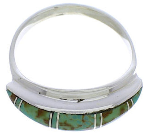 Sterling Silver Southwestern Turquoise Ring Size 5-3/4 MX22404