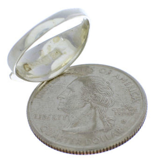 Turquoise Inlay Silver Jewelry Ring Size 8-3/4 MX22417