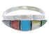 Multicolor Inlay Silver Ring Size 7-3/4 MX22450