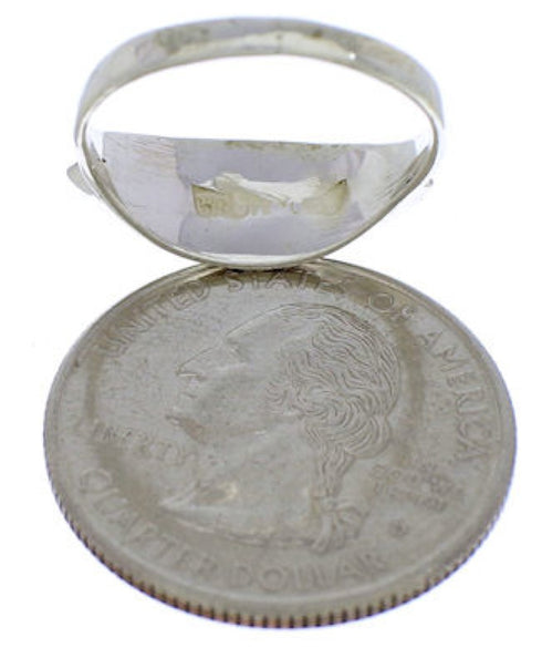 Multicolor Inlay Southwest Jewelry Silver Ring Size 4-3/4 MX22447