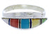 Sterling Silver Multicolor Inlay Southwest Ring Size 6-3/4 MX22462