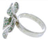 Authentic Sterling Silver And Turquoise Flower Ring Size 7-1/4 RX88452