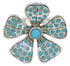 Turquoise Inlay Sterling Silver Southwest Flower Ring Size 4-3/4 RX88414