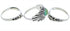 Sterling Silver And Turquoise Stackable Ring Set Size 7-1/4 UX33421