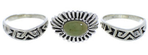 Southwestern Turquoise Silver Stackable Ring Set Size 6-1/4 UX33434