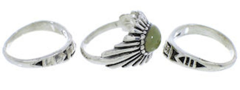 Southwestern Turquoise Silver Stackable Ring Set Size 6-1/4 UX33434