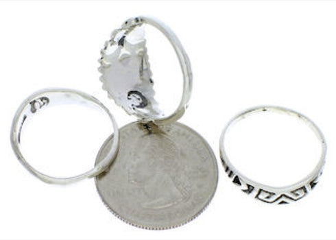 Sterling Silver And Turquoise Stackable Ring Set Size 8-1/2 UX33440