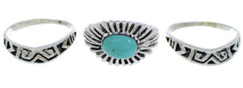 Authentic Silver Turquoise Stackable Ring Set Size 8-1/4 UX33443
