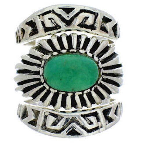 Stackable Turquoise And Sterling Silver Ring Set Size 7-3/4 UX33449