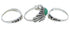 Southwest Turquoise Sterling Silver Stackable Ring Set Size 6 UX33447
