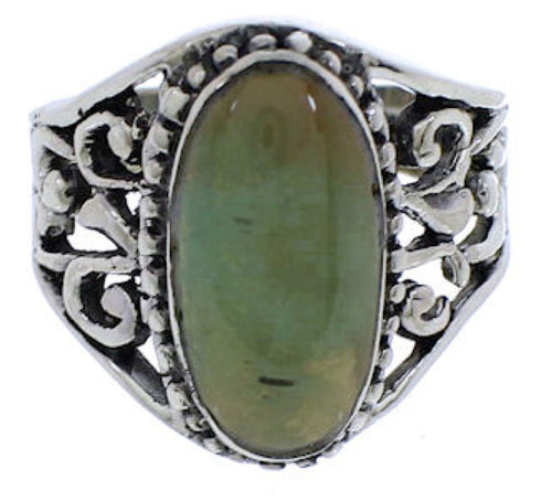Southwestern Turquoise Sterling Silver Jewelry Ring Size 5-1/4 UX33467