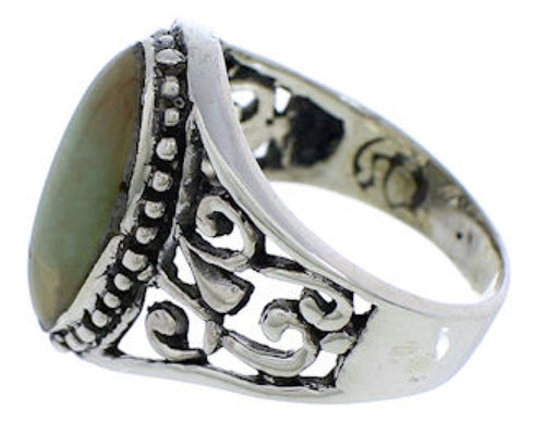 Southwestern Turquoise Sterling Silver Jewelry Ring Size 5-1/4 UX33467