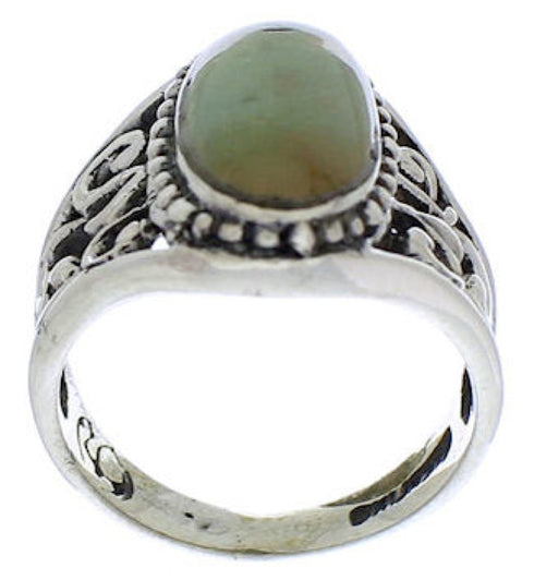 Southwestern Turquoise Sterling Silver Jewelry Ring Size 5-1/4 UX33467