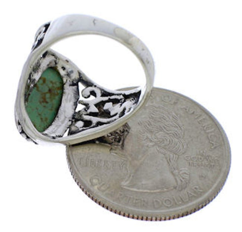 Authentic Sterling Silver And Turquoise Ring Size 5-1/4 UX33468