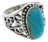 Turquoise Jewelry Authentic Sterling Silver Ring Size 4-3/4 UX33511