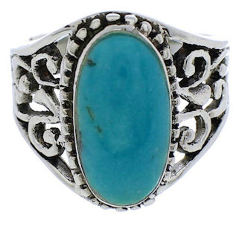 Turquoise Jewelry Authentic Sterling Silver Ring Size 4-3/4 UX33511