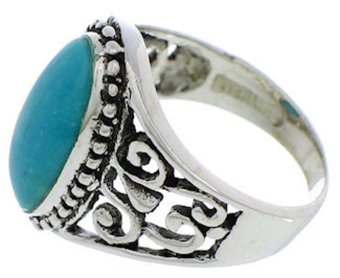 Turquoise Jewelry Authentic Sterling Silver Ring Size 4-3/4 UX33511