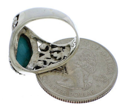 Turquoise Jewelry Authentic Sterling Silver Ring Size 4-3/4 UX33511