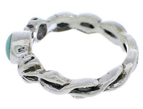 Southwest Sterling Silver And Turquoise Ring Size 7-1/2 UX33536