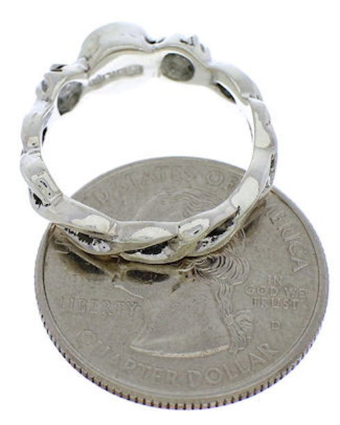 Southwest Sterling Silver And Turquoise Ring Size 7-1/2 UX33536