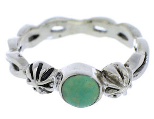 Southwestern Silver Turquoise Ring Size 8-1/4 YX81417