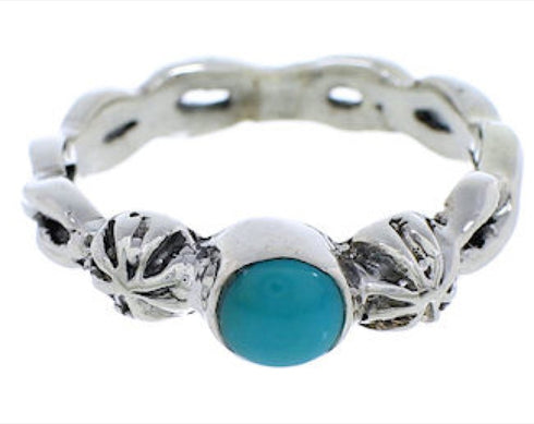 Southwest Sterling Silver Turquoise Jewelry Ring Size 8-1/4 UX33592