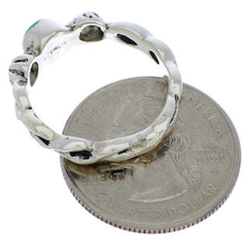 Genuine Sterling Silver And Turquoise Jewelry Ring Size 6-3/4 UX33584