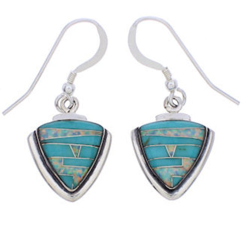 Southwestern Turquoise And Opal Earrings EX32712