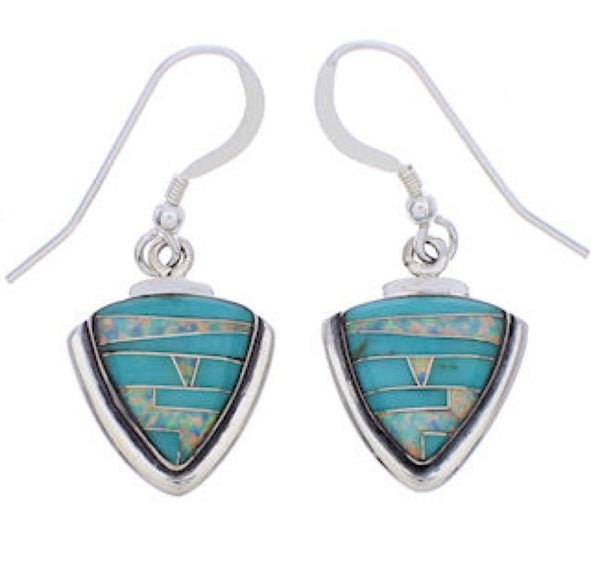 Southwestern Turquoise And Opal Earrings EX32712