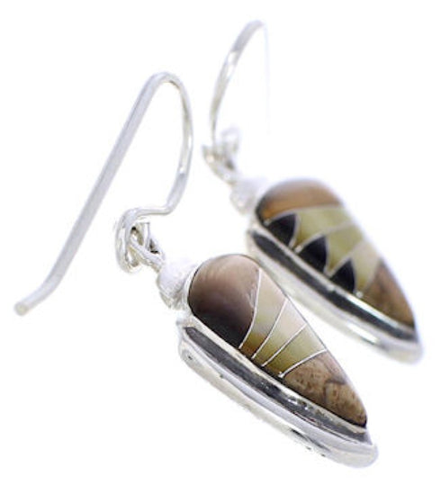 Tiger Eye And Multicolor Inlay Earrings EX32721