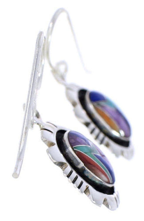 Genuine Sterling Silver And Multicolor Earrings EX32738