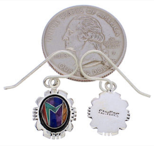 Genuine Sterling Silver And Multicolor Earrings EX32738