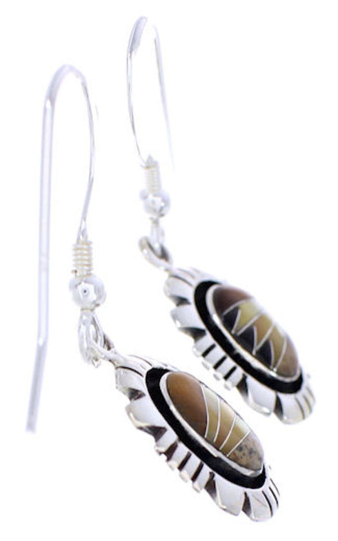 Multicolor Inlay And Sterling Silver Earrings EX32758