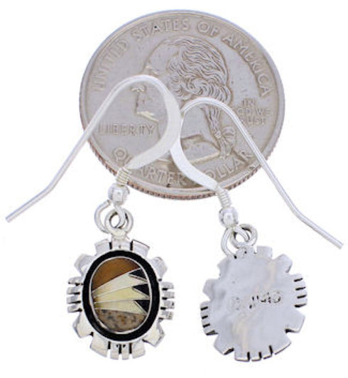 Multicolor Inlay And Sterling Silver Earrings EX32758