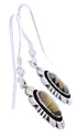 Tiger Eye And Multicolor Inlay Silver Earrings EX32759