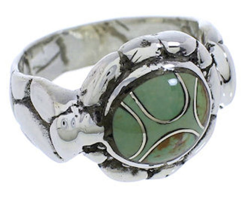 Authentic Sterling Silver Turquoise Inlay Ring Size 5-3/4 WX39048