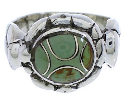 Authentic Sterling Silver Turquoise Inlay Ring Size 5-3/4 WX39048