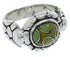 Southwestern Turquoise Sterling Silver Ring Size 6-3/4 WX39330