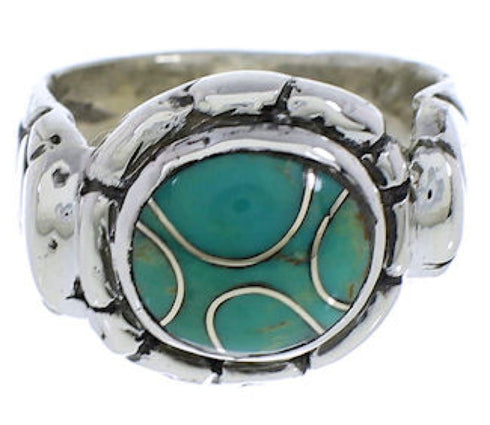 Genuine Sterling Silver Turquoise Jewelry Ring Size 8-1/4 WX39354