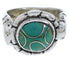 Southwestern Genuine Sterling Silver Turquoise Ring Size 6 WX39346