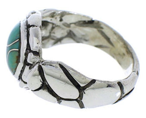 Genuine Sterling Silver Turquoise Jewelry Ring Size 8-1/4 WX39354