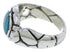 Southwestern Turquoise Inlay Silver Ring Size 6-3/4 WX39496
