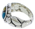 Sterling Silver Multicolor Inlay Ring Size 5-1/4 WX39506