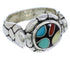 Multicolor Inlay Sterling Silver Ring Size 8 WX39509