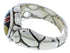 Multicolor Inlay Sterling Silver Ring Size 8 WX39509