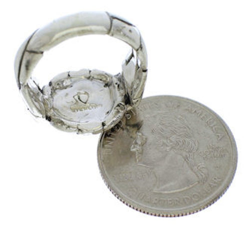 Multicolor Inlay Sterling Silver Ring Size 8 WX39509