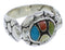 Authentic Sterling Silver Multicolor Inlay Ring Size 6-3/4 WX39514