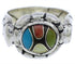 Multicolor Inlay Authentic Sterling Silver Ring Size 7-1/4 WX39511