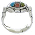 Authentic Sterling Silver Multicolor Inlay Ring Size 6-3/4 WX39514